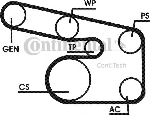 Set curea transmisie cu caneluri 15